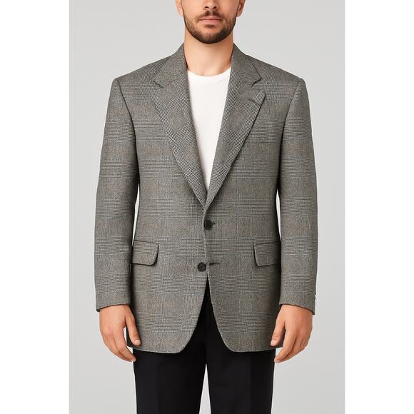 Haggar Imperial Sport Coat Men’s 42R Gray Glen Plaid Blazer Gentleman’s Fit